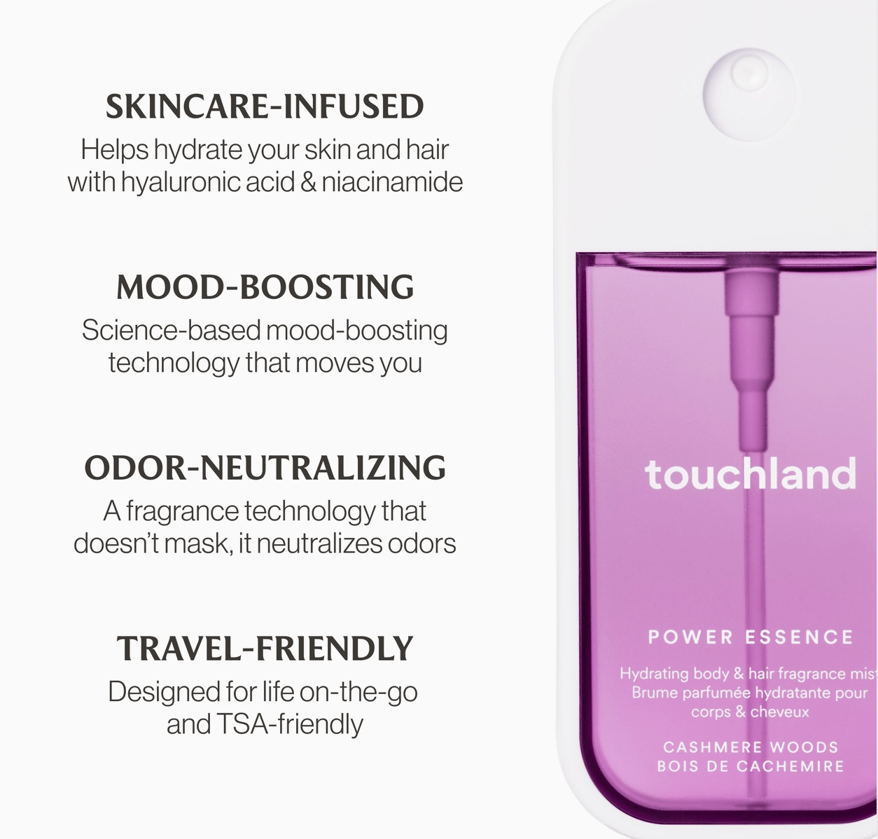 Touchland Body & Hair Fragrance Mist - Cashmere Woods - Aesthetics By Kell
