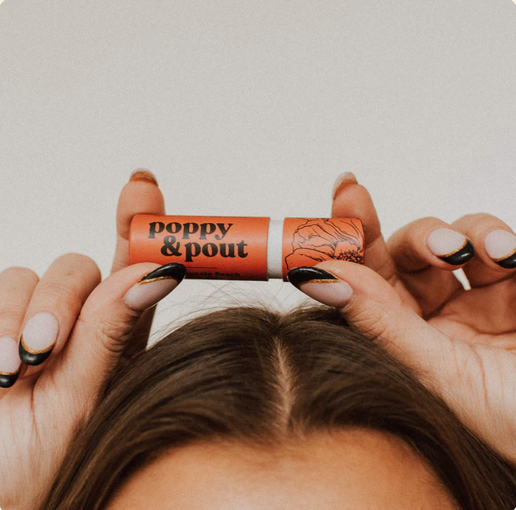 Poppy & Pout Lip Balm - Pomegranate Peach